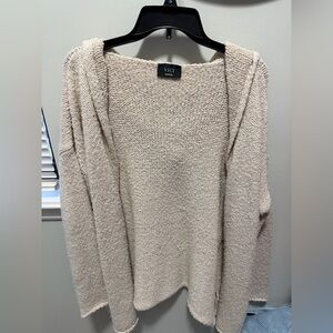 Vici Tensley Open Front Hooded Cardigan - Beige / Medium M